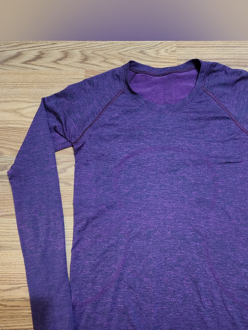 Lululemon Swiftly Tech Long Sleeve Shirt Womens Purple Heathered Running Sz 8